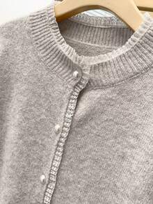 GlowEve CURVE 女士优雅蕾丝长袖宽松大码开衫毛衣，外套，适合婚礼宾客，秋冬季穿着 - 灰色 - 查看 5