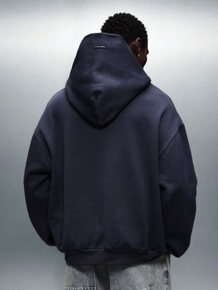PLAYBOY X SUMWON Sudadera con capucha y bolsillo con logotipo azul marino