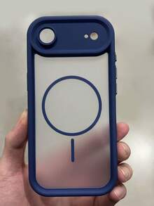 Funda de teléfono con protección de cámara translúcida mate, carga inalámbrica magnética compatible con iPhone 17 ProMax, 17Pro, 17Air, 17, 16, 15, 14, 13, 12, 11 Pro Max, cubierta trasera blindada - Azul - Ver 15