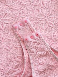 Soleia 女士荷叶边抹胸连体衣，适合度假、派对、约会、下午茶、音乐节、海滩、夏季穿着，波西米亚风，钩针编织，亚麻材质 - 淺粉色 - 查看 6