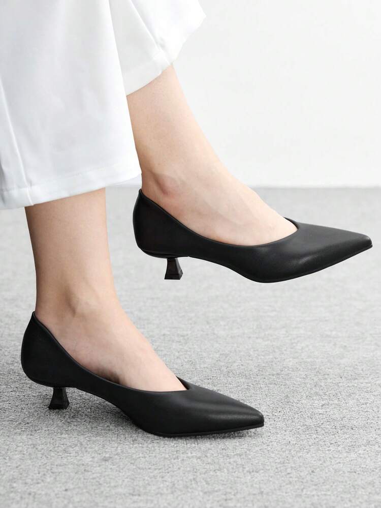 CUCCOO BIZCHIC Women's Pointed Toe Low Heel Classic Simple Basic Commute Work Party Pumps