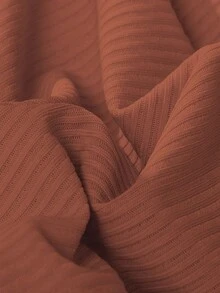 净色罗纹针织性感内裤 - 紅木色 - 查看 7