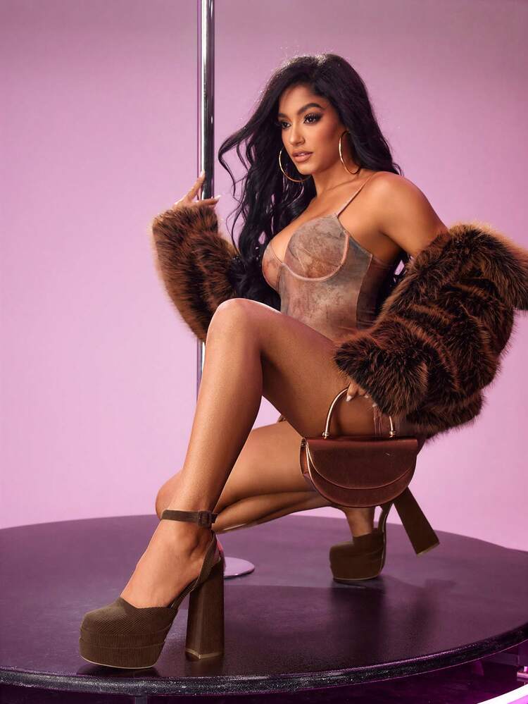 CUCCOO LuxiPop Women's Buckle Design Fashionable High Heels, Versatile For Daily Wear