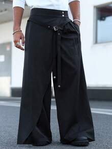 Manfinity Roghcode 男士纯色休闲裤 宽松黑色裤子 男士阔腿裤 超大码裤子 宽松男士阔腿裤 宽松裤 Sumwon Old Money，适合日常休闲、周末旅行、户外活动、探险旅行、轻松的工作环境或半正式场合，也是送给男友/丈夫、周年纪念/生日、派对、圣诞节、新年、婚礼的理想礼物。 - 黑色 - 查看 6