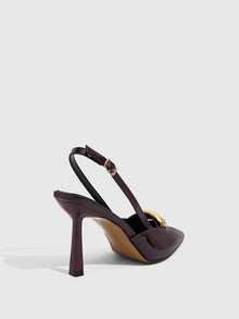 CUCCOO SZL Modne, eleganckie, metalowe, ozdobne czółenka z noskiem w szpic, idealne do dojazdów do pracy