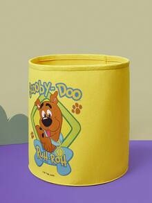 SCOOBY-DOO X SHEIN 可折叠毛毡收纳篮，适用于家庭和宿舍，可收纳杂物、零食、玩具、衣物、化妆品等，美式风格 - 棕色 - 查看 3