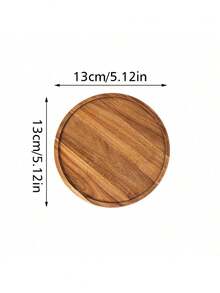 1 Set 12 Inch Round Wooden Elegant Rustic Farm Candle Holder Decorative Tray Centerpiece Natural Color For Kitchen Dining Room Home Decor Farmhouse Style Vintage Handmade Table Decor - Multicolor - View 5