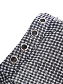 LYSMO Bộ sưu tập mới năm 2025: Chân váy nữ mùa đông tối giản, kiểu dáng thường ngày, kẻ caro đen trắng với họa tiết đục lỗ, thích hợp cho công sở. Váy đen trắng, váy kẻ sọc, váy họa tiết răng cưa, váy bất đối xứng, váy kẻ ô vuông. - Đen và trắng - Xem 7