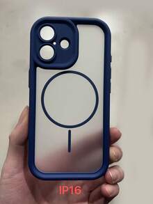 Funda de teléfono con protección de cámara translúcida mate, carga inalámbrica magnética compatible con iPhone 17 ProMax, 17Pro, 17Air, 17, 16, 15, 14, 13, 12, 11 Pro Max, cubierta trasera blindada - Azul - Ver 31