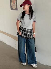 DAZY Tween Girls Woven Plaid Skirt