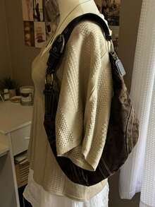 Lalippa Áo len nữ tay cánh dơi màu trơn kiểu dáng thường ngày - Màu be - Xem 4