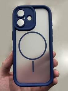 Funda de teléfono con protección de cámara translúcida mate, carga inalámbrica magnética compatible con iPhone 17 ProMax, 17Pro, 17Air, 17, 16, 15, 14, 13, 12, 11 Pro Max, cubierta trasera blindada - Azul - Ver 18