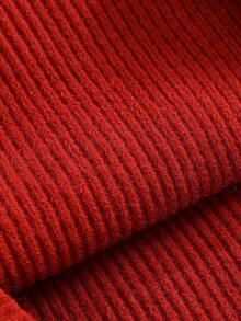 Manfinity Homme 男士圣诞家庭纯色简约休闲高领长袖毛衣，秋冬款 - 紅色 - 查看 6