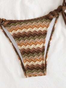 Swim SXY Women's Summer Beach Patchwork Halter Tie Sexy Bikini Swimsuit Set - Multicolor - View 6