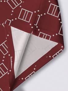 Manfinity Dauomo Men's Fashionable Casual Printed Zip-Up Polo Shirt - Burgundy - View 5