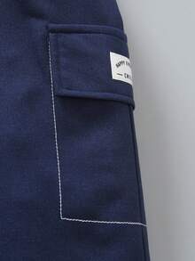 Young Boy's Casual Elastic Waist Shorts With Pockets, Summer