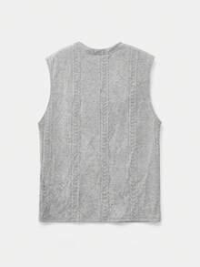 SWAVVY Men's Casual Graphic Print Crew Neck Tank Top - Grey - View 2