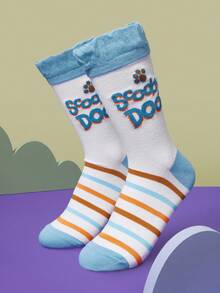 SCOOBY-DOO X SHEIN 1双女士爪印条纹船袜 - 彩色 - 查看 1