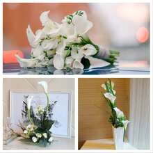 Calla Lily Bridal Wedding Festival Decor Bouquet Real Touch Latex Flower Bouquet Mother's Day Easter Home Kitchen Wedding Decorations Spring Flowers Arrangement Bouquet For Party Wedding Bouquet Centerpieces Flower - White - View 6