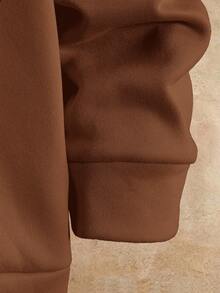 HIMLAND 男士休闲通勤撞色字母图案保暖内衬卫衣，秋冬款 - 彩色 - 查看 4