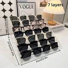 一体式透明亚克力时尚眼镜框、透明眼镜收纳盒、眼镜展示盒、眼镜框、珠宝展示架、眼镜展示方案、透明水晶镜框、透明设计 - 無色 - 查看 13