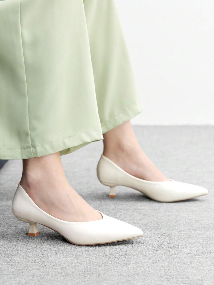 CUCCOO BIZCHIC Women's Pointed Toe Low Heel Classic Simple Basic Commute Work Party Pumps