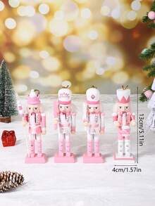 3-4pcs/Set 13cm Nutcracker Hanging Ornaments, Nutcracker Soldier Christmas Tree Pendants, Creative Wooden Puppet Soldier Christmas Decorations, Home Holiday Decor, Suitable For Christmas Party, Holiday Decor, Home Decor, Party Favors, Room Decor - Multicolor - View 9