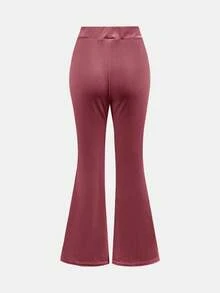 SHEIN Tween Girls' Velvet Hoodie And Sweatpants Set, Casual Sportswear - Dusty Pink - View 12