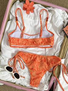 Swim Mod Bộ bikini 2 mảnh dành cho nữ, thích hợp cho kỳ nghỉ biển. - trái cam - Xem 2