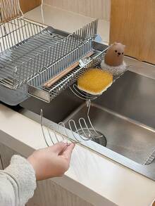 Madebyblanc Minimalist Stainless Steel No-Drill Soap Holder,Wall Mounted Metal Shelf Brackets Heavy Duty Stainless Steel Floating Shelf Supports Decorative Display Rack For Home And Office,Multi-Function Drain Rack Storage Shelf For Kitchen Sink And Bathroom,Simple Installation, Quick And Convenient, Optimized Use Of Space,Ladies' Gift,Home&Living - Multicolor - View 2