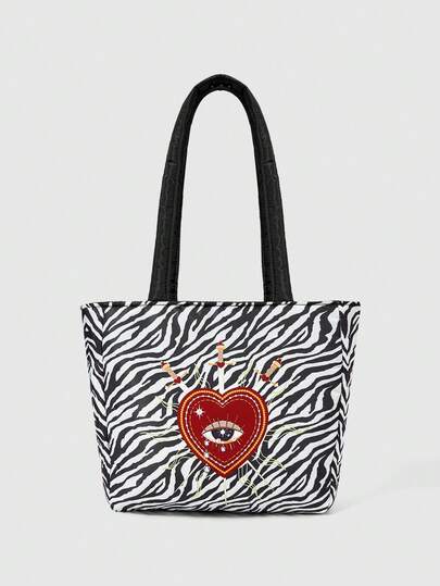 Goth Borsa a spalla portatile di grande capacità con grafica a figura per donne