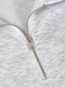 Resyla Bộ đồ thể thao phong cách cổ điển, đa năng, gồm áo và quần short rộng rãi có khóa kéo nửa thân, thêu logo, gồm 2 món. - Màu Xám nhạt - Xem 6