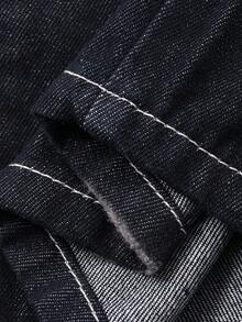 DAZY Women's Waist Cinching Elegant Loose Straight Leg Jeans Overalls And Jumpsuit - Dark Wash - View 7