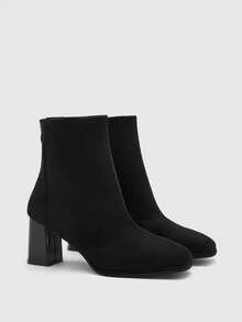 CUCCOO BIZCHIC Women's Fashion Versatile Commute Chunky Heel Ankle Boots For Christmas - Black - View 7