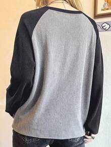 INAWLY 女士休闲插肩袖T恤，蝴蝶印花图案，简约设计，舒适百搭，适合户外活动和购物。 - 彩色 - 查看 2