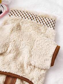 PETSIN Yellow Spring/Summer Simple Casual Home Wear Bear & Mushroom Print Hollow Ruffle Cuff Wearable & Leash Friendly Soft Pet Jumpsuit