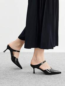 CUCCOO BIZCHIC 女士优雅尖头搭扣高跟鞋，适合通勤 - 黑色 - 查看 3