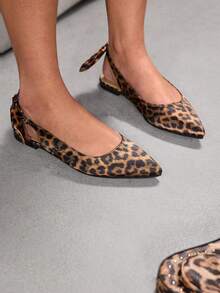 CUCCOO SZL Women's Pointed Toe Leopard Print Buckle Casual Everyday Versatile Fashion Shoes - Black - View 9