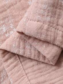 DAZY Bas de pyjama en crêpe texturé à motif floral pour femmes - Vieux Rose - Voir 8