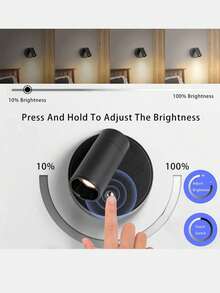 1个无线聚光灯，LED夜灯，3种颜色模式可选，USB供电，可充电壁灯，带遥控器，适用于艺术品和植物展示 - 彩色 - 查看 11