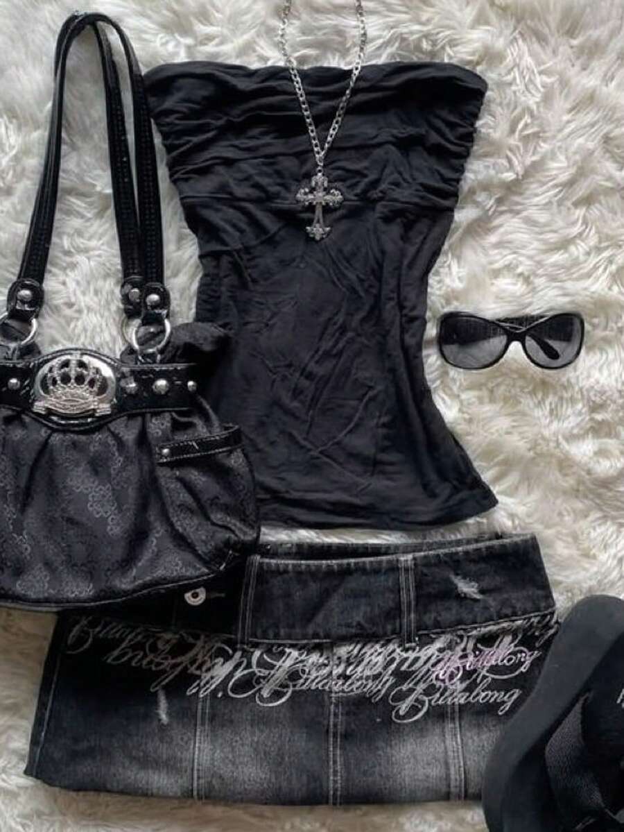 Glimmora 新款时尚百搭女式上衣 - 黑色 - 查看 1