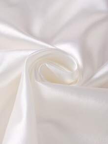 Tween Girls White Satain Pajamas-2 Piece Pajama Set Spring To Summer Pink Piping Bow Accent Button Front Notched Collar Round Neck Short Sleeve Also Long Sleeve Options Matching Long Pants And Dress Sleepwear Loungewear Seasonal All Season Holiday 2026 Must Have Gift - White - View 6