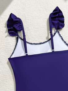 SHEIN 1件装少女星空印花时尚泳衣 - 彩色 - 查看 5