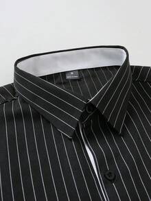 Manfinity Bizformal Casual Striped Front Button Long Sleeve Shirt - Multicolor - View 6