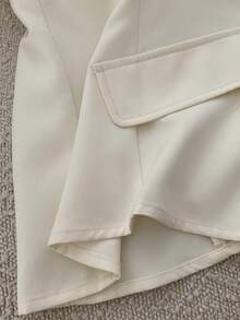 Feyla Women's Solid Color Ruffle Trim Top And Pants Suit - White - View 10