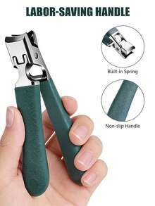 Madebyblanc 1-Pack Stainless Steel Wide Jaw Nail Clipper, Slanted Edge Toenail Trimmer For Thick & Ingrown Nails, Professional Manicure Tool - Multicolor - View 11