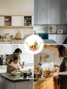 Madebyblanc Nordic Boho Handwoven Fruit Hammock - Wall-Mounted Kitchen Storage Net Bag Space-Saving Home Decor Fruit Organizer Basket