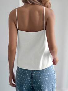 DAZY 女士休闲无袖吊带背心，性感舒适，适合夏季穿着，Y2K风格 - 白色 - 查看 3