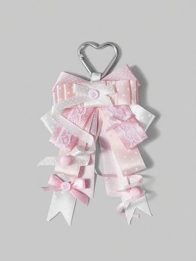 Anime 3pcs Cute Cat Ear, Heart, Star Shaped Keychains; Y2K Lolita Acrylic Black & Red Contrast Bag Charms; Original Design Star, Cross, Bow Backpack Clips, Versatile High-End Accessories