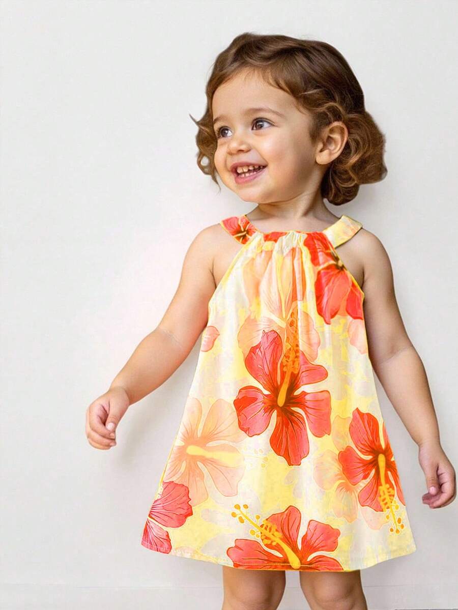 SHEIN Floral Printed Camisole Dress For Baby Girls. New Products For ...